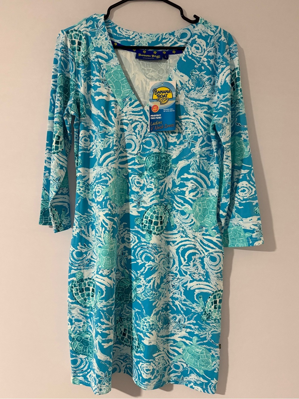 Banana Boat V-Neck Dress St Tropez Aqua with pockets